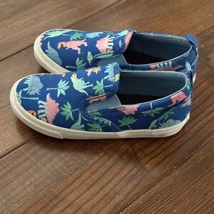 Kids Dinosaur Print Slip-On Shoes - Blue